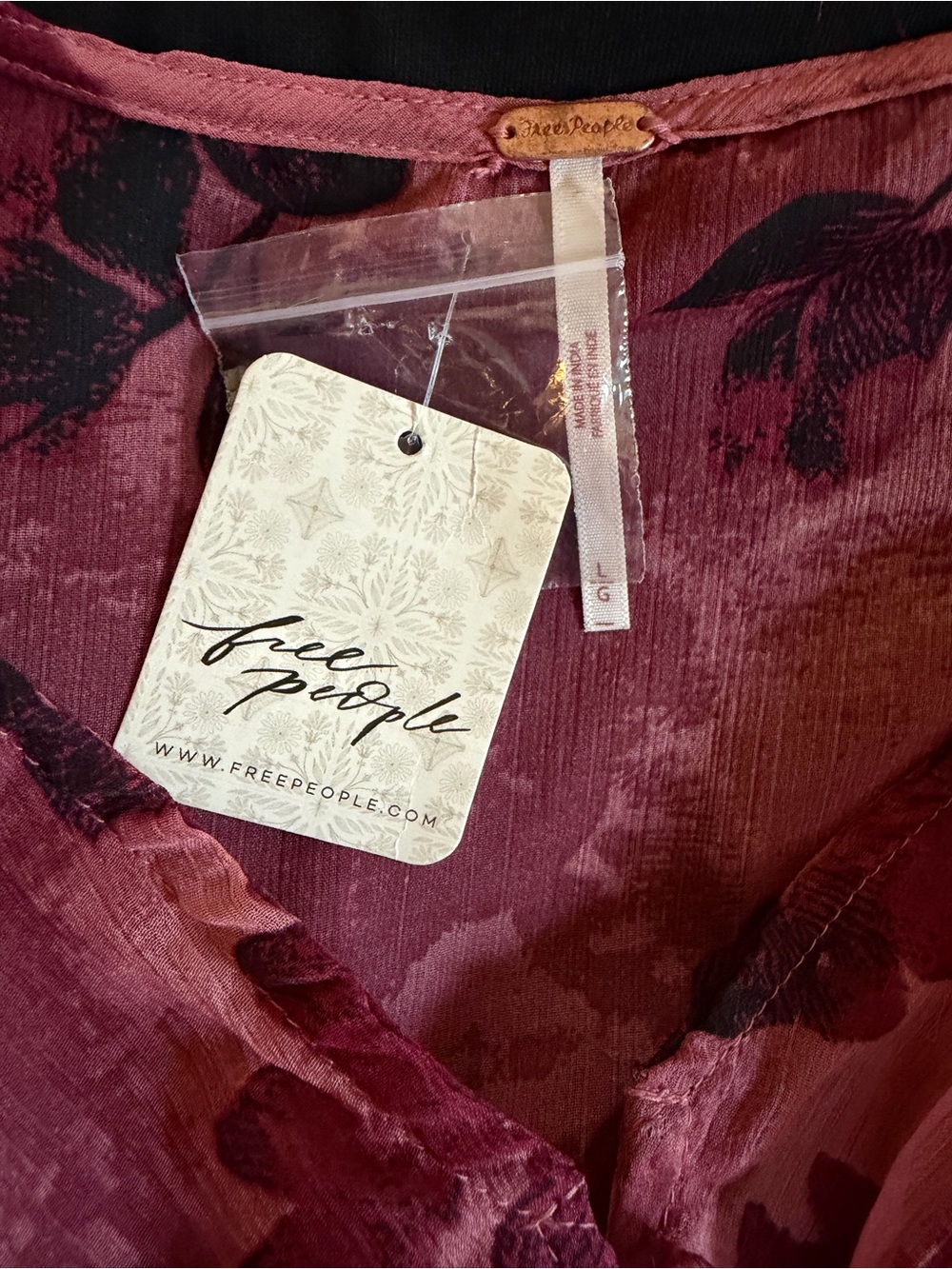 Free People Pink Floral Ruffle Tunic - Picture 4 of 4